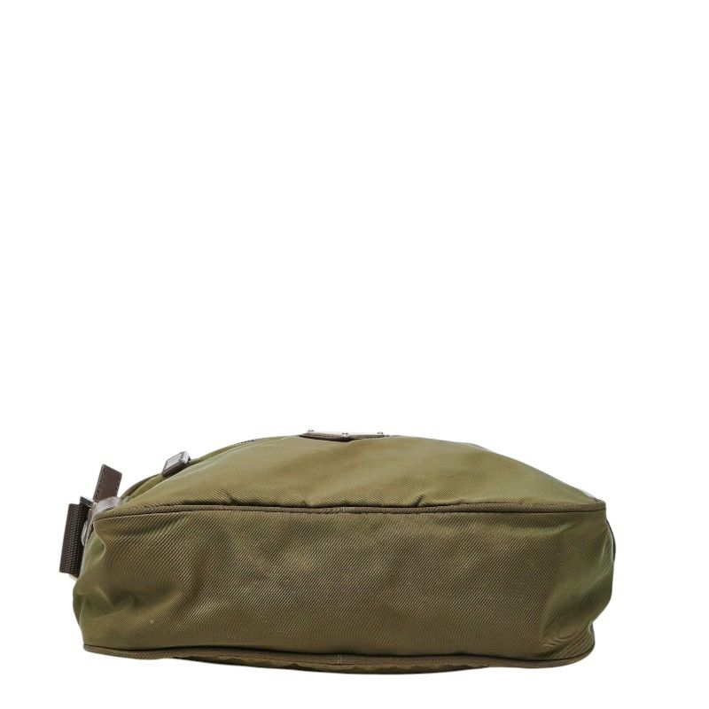 Prada Vela Sports Shoulder Bag Pochette Khaki Green Nylon Leather — view 3