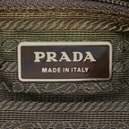 Prada Vela Sports Shoulder Bag Pochette Khaki Green Nylon Leather — view 9
