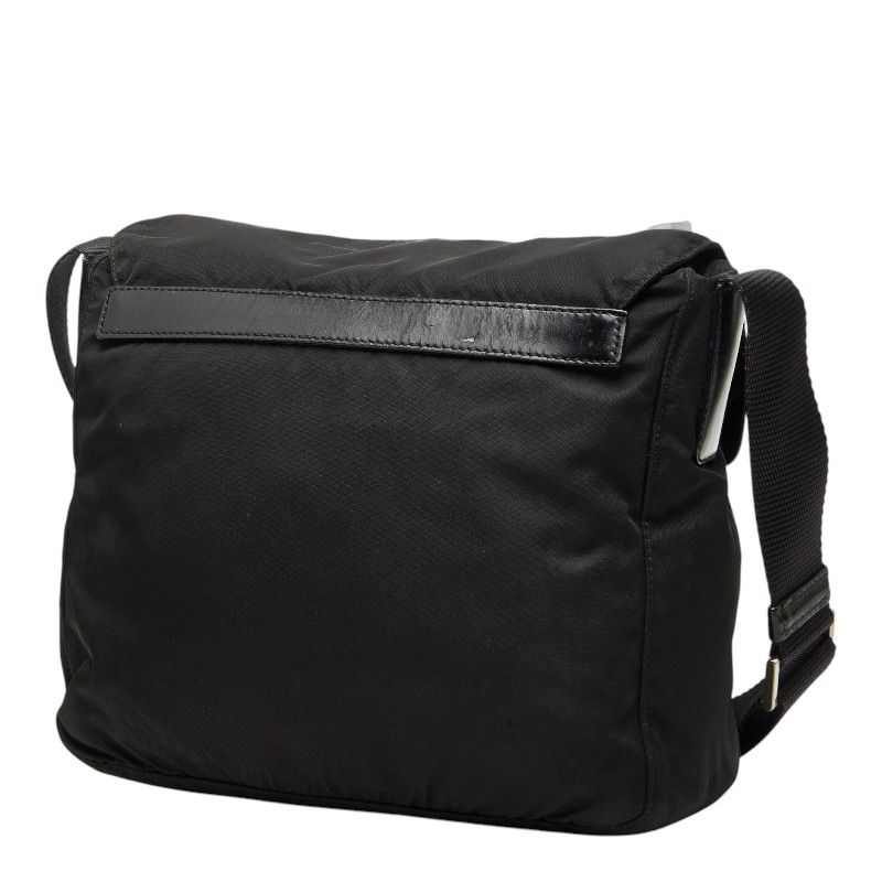 Prada Crossbody Shoulder Bag Black Nylon Leather — view 2