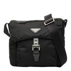 Prada Crossbody Shoulder Bag Black Nylon Leather