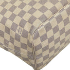 Louis Vuitton Damier Azur Neverfull MM Tote Shoulder Bag White Leather — view 7