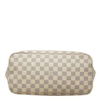 Louis Vuitton Damier Azur Neverfull MM Tote Shoulder Bag White Leather — view 3