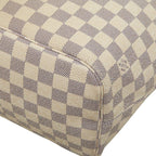Louis Vuitton Damier Azur Neverfull MM Tote Shoulder Bag White Leather — view 6