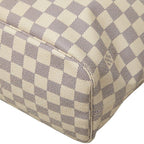 Louis Vuitton Damier Azur Neverfull MM Tote Shoulder Bag White Leather — view 4