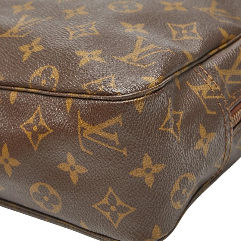 Louis Vuitton Monogram Trousse Toilet 28 Clutch Brown Leather — view 4