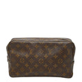 Louis Vuitton Monogram Trousse Toilet 28 Clutch Brown Leather