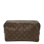 Louis Vuitton Monogram Trousse Toilet 28 Clutch Brown Leather