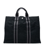 Hermes Fourre Tout MM Tote Black Gray Canvas