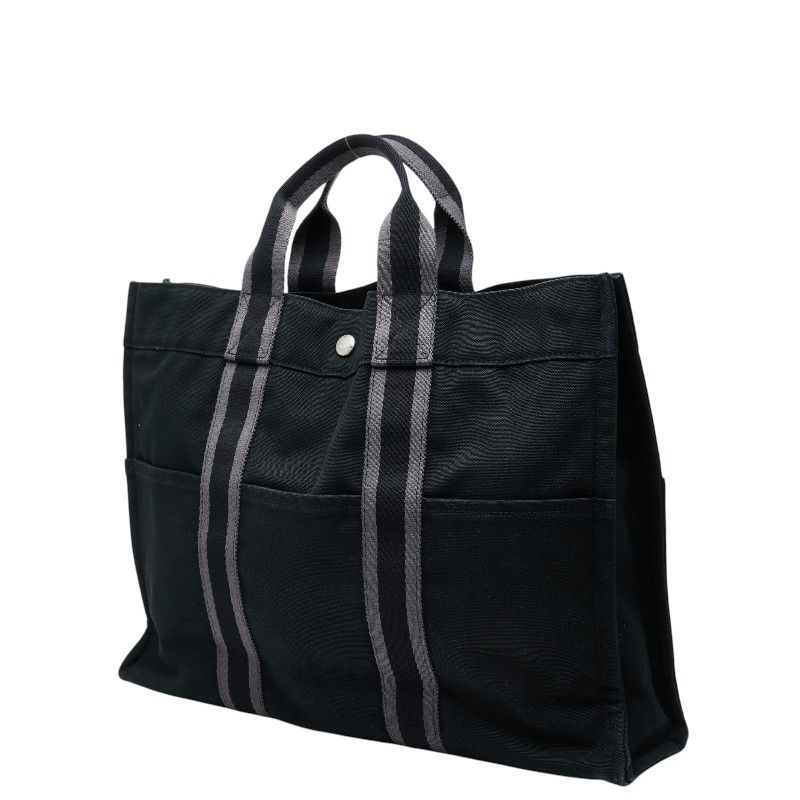 Hermes Fourre Tout MM Tote Black Gray Canvas — view 2