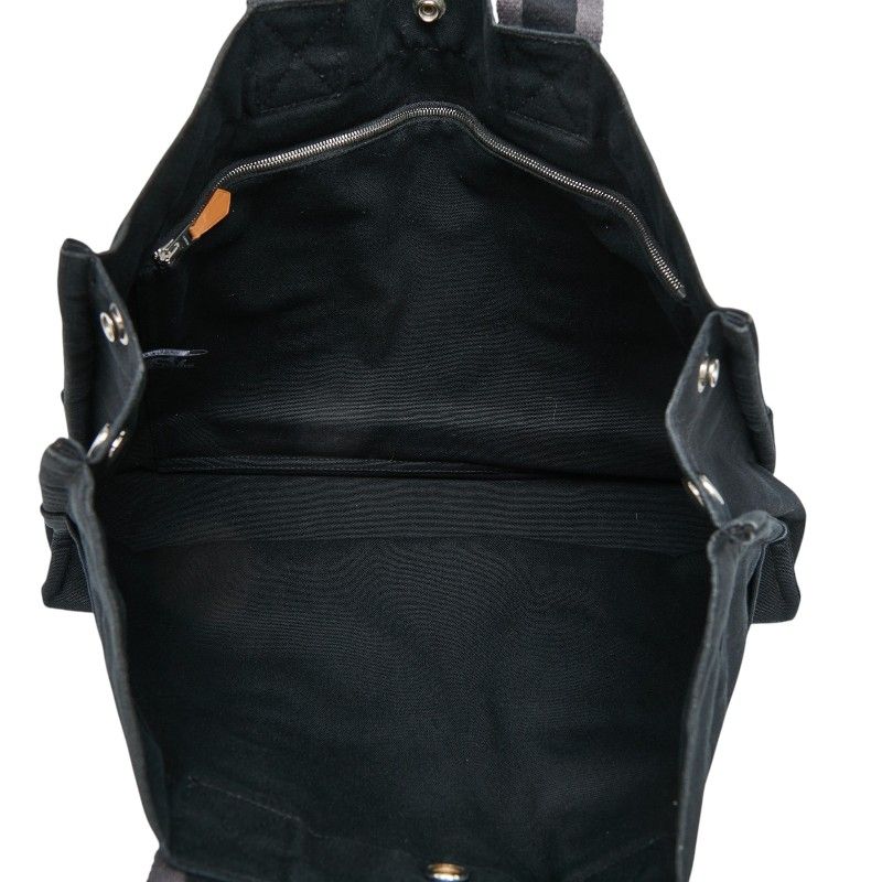 Hermes Fourre Tout MM Tote Black Gray Canvas — view 8