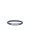 Louis Vuitton Clip It Bracelet Blue Silver Leather Metal