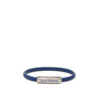 Louis Vuitton Clip It Bracelet Blue Silver Leather Metal