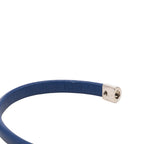 Louis Vuitton Clip It Bracelet Blue Silver Leather Metal — view 7