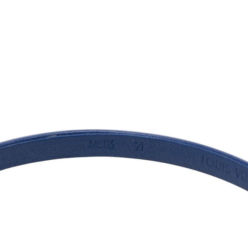 Louis Vuitton Clip It Bracelet Blue Silver Leather Metal — view 6