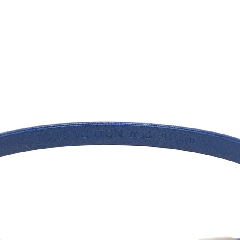 Louis Vuitton Clip It Bracelet Blue Silver Leather Metal — view 5