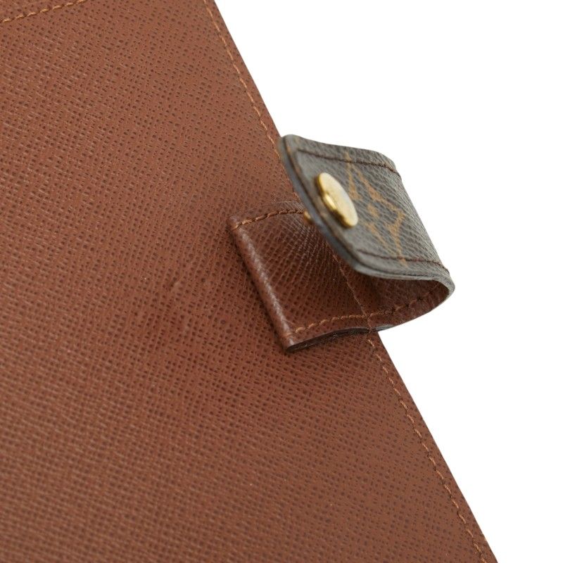 Louis Vuitton Monogram Agenda MM Notebook Cover Brown Leather — view 8