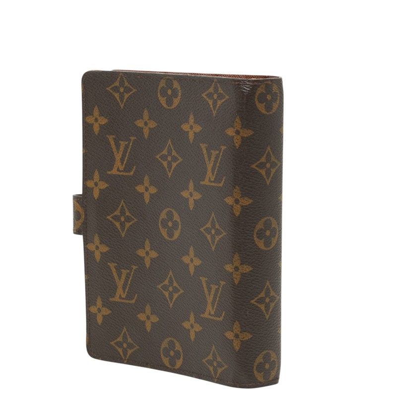 Louis Vuitton Monogram Agenda MM Notebook Cover Brown Leather — view 2