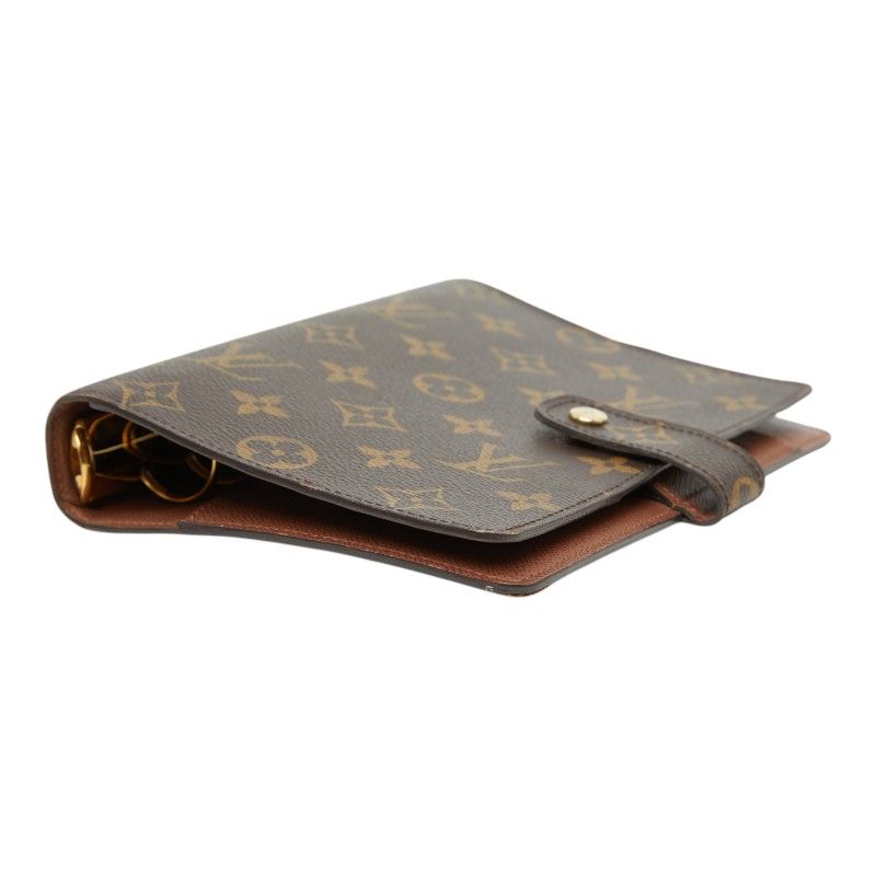 Louis Vuitton Monogram Agenda MM Notebook Cover Brown Leather — view 4
