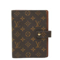 Louis Vuitton Monogram Agenda MM Notebook Cover Brown Leather