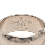 Louis Vuitton Monogram Chain Pendant Ring Necklace Silver Metal — view 5