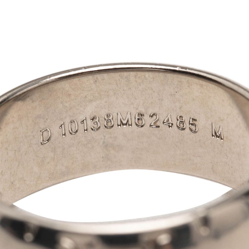 Louis Vuitton Monogram Chain Pendant Ring Necklace Silver Metal — view 4