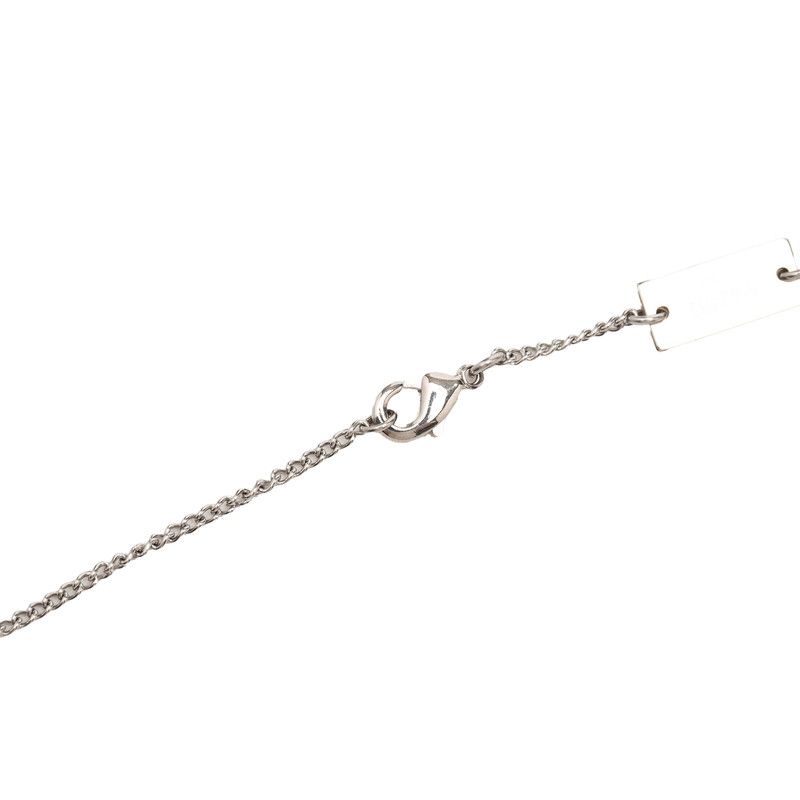 Louis Vuitton Monogram Chain Pendant Ring Necklace Silver Metal — view 6