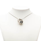 Louis Vuitton Monogram Chain Pendant Ring Necklace Silver Metal — view 9
