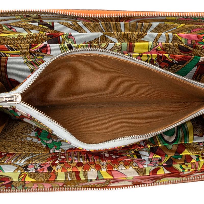 Hermes Azap Long Silk in Zip Around Wallet Fu Orange Veau — view 4