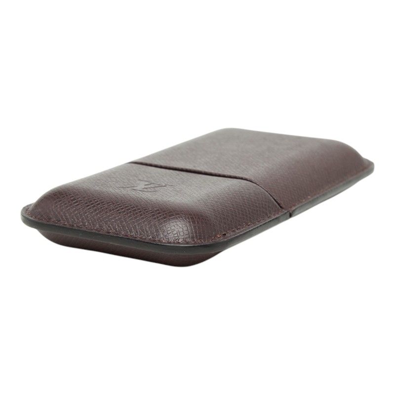 Louis Vuitton Taiga Etui 3 Robusto Cigarette Case Acajou Wine Red Leather — view 4