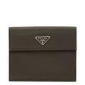 Prada Bifold Wallet Khaki Green Nylon Leather