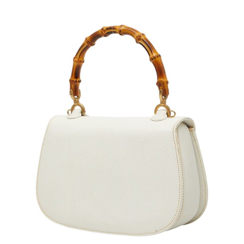 Gucci Bambu 2-Way Shoulder Bag 000 White Leather — view 2