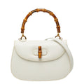Gucci Bambu 2-Way Shoulder Bag 000 White Leather