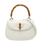 Gucci Bambu 2-Way Shoulder Bag 000 White Leather