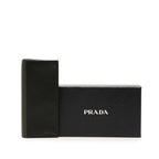 Prada Logo Wallet Black Green Saffiano Leather — view 7
