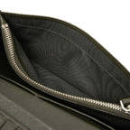Prada Logo Wallet Black Green Saffiano Leather — view 4
