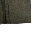 Prada Logo Wallet Black Green Saffiano Leather — view 6