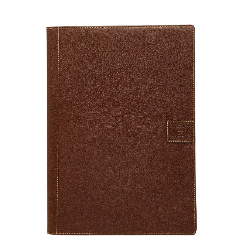 Gucci Document Case Brown Leather 1 Shoulder
