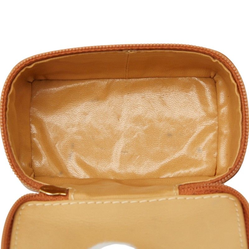 Dior CD Logo Pouch Vanity Case Brown Leather — view 6