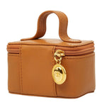 Dior CD Logo Pouch Vanity Case Brown Leather — view 2