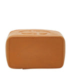 Dior CD Logo Pouch Vanity Case Brown Leather — view 3