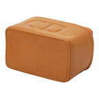 Dior CD Logo Pouch Vanity Case Brown Leather — view 4