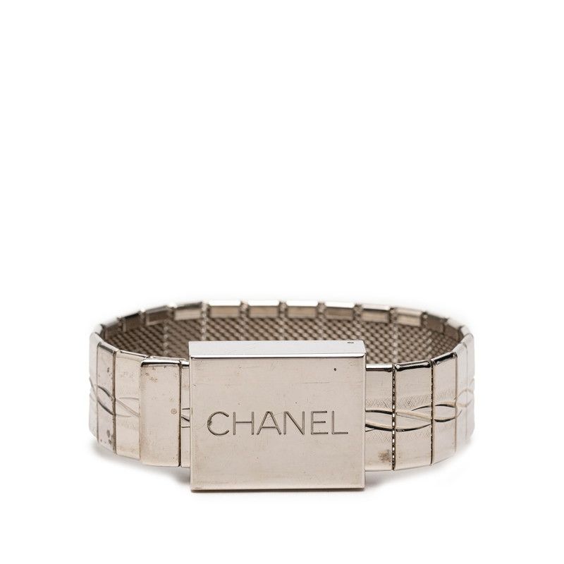 Chanel Vintage Belt Bracelet 98 Silver Metal