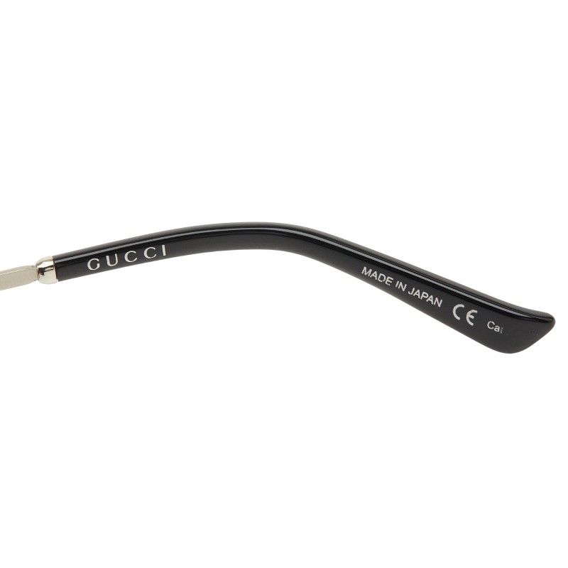 Gucci Cat Eye Sunglasses Silver Black Gold Metal Acetate 1- Eyewear — view 6