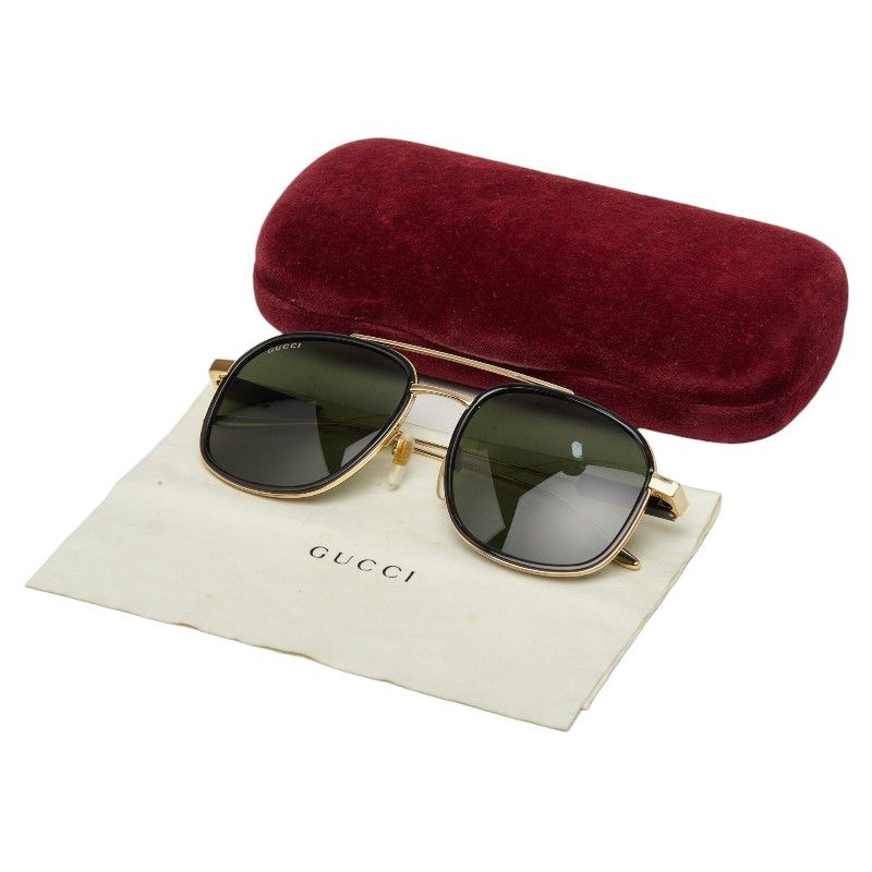 Gucci Asia Fit Sunglasses 002 Brown Gold Acetate Plated 1- Eyewear — view 7