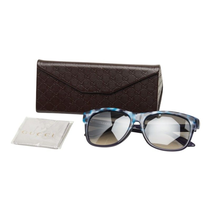 Gucci Asian Fit Logo Sunglasses Blue Purple Acetate 1- Eyewear — view 7
