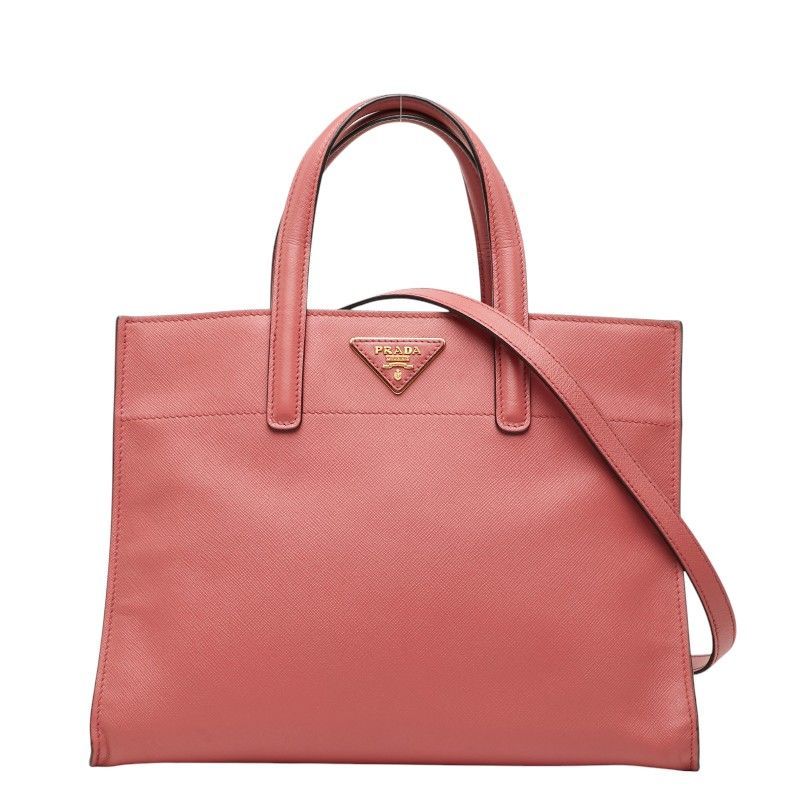 Prada Shoulder Bag Pink Saffiano Leather