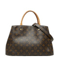 Louis Vuitton Monogram Montaigne MM 2-Way Shoulder Bag Brown Leather