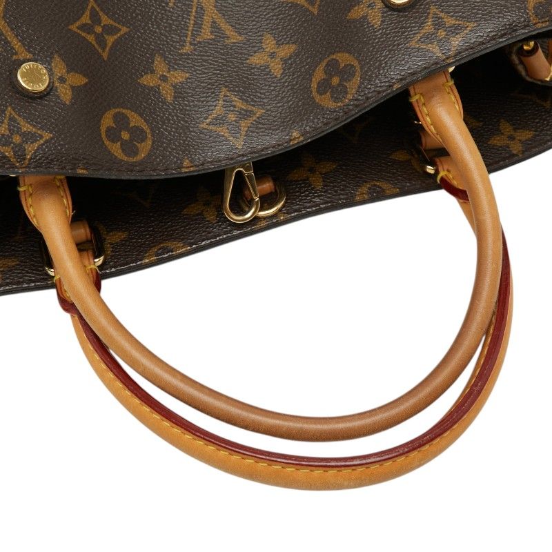 Louis Vuitton Monogram Montaigne MM 2-Way Shoulder Bag Brown Leather — view 8