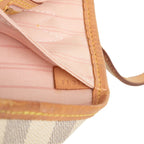 Louis Vuitton Damier Azur Neverfull MM Tote Rose Ballerine Ivory Leather — view 6