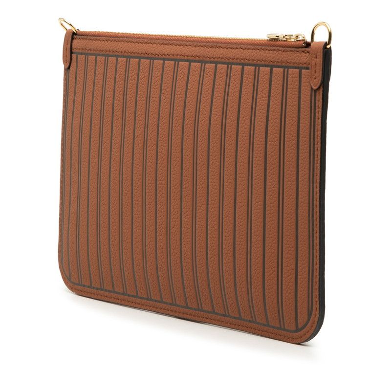 Louis Vuitton Monogram Neverfull Inside Out MM Pouch Brown Leather — view 2